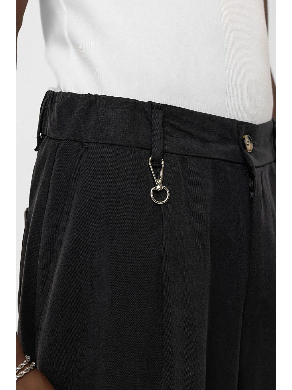 Relaxed Fit Kumaş  Erkek Pantolon Siyah-5