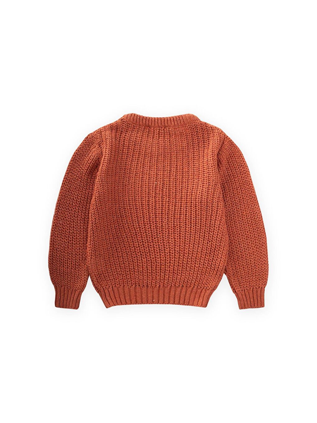 Kahverengi Bisiklet Yaka Selanik Triko Kazak 2-8 Yaş Kiremit-1