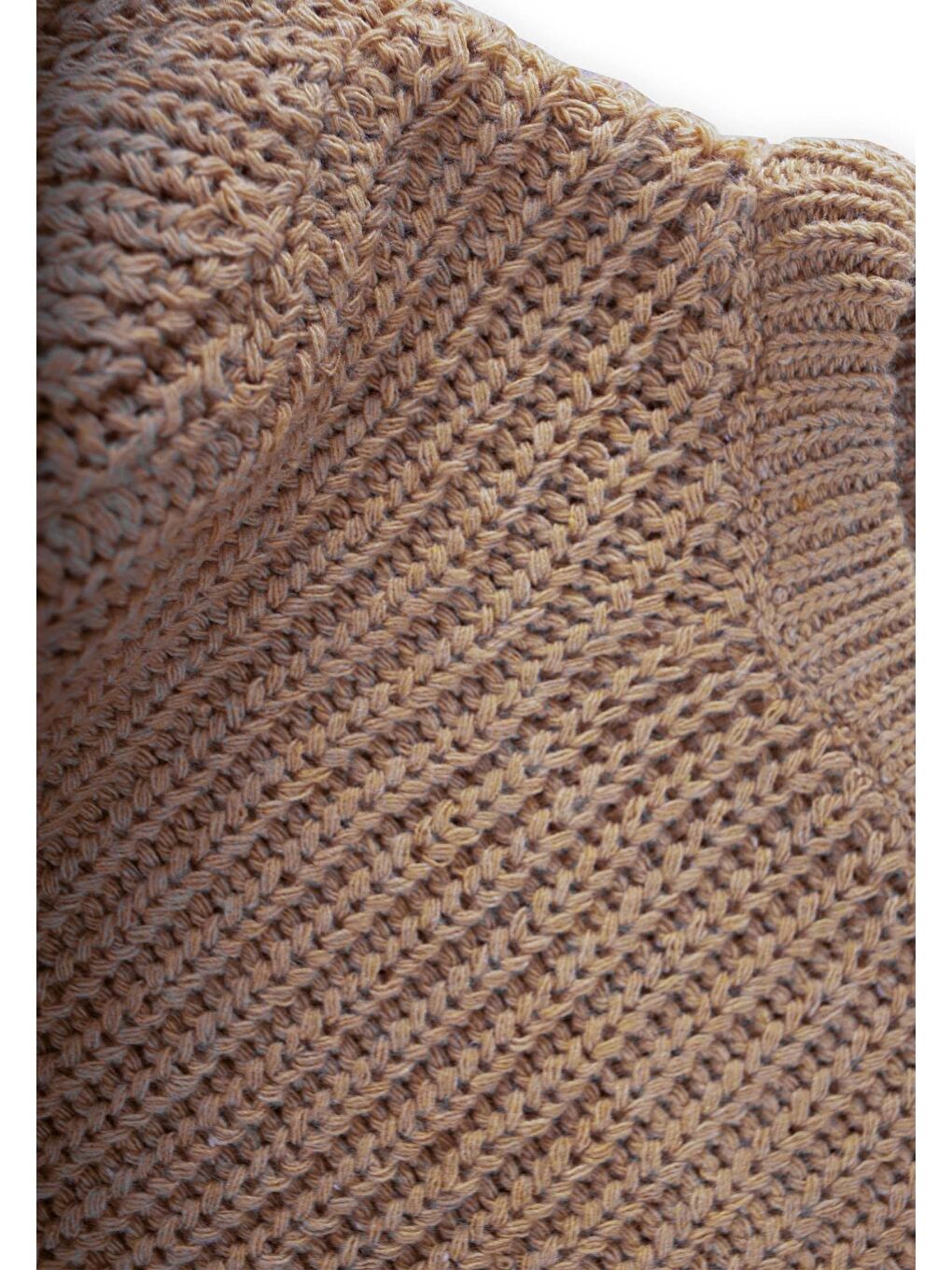 Bej Bisiklet Yaka Selanik Triko Kazak 2-8 Yaş Vizon-2