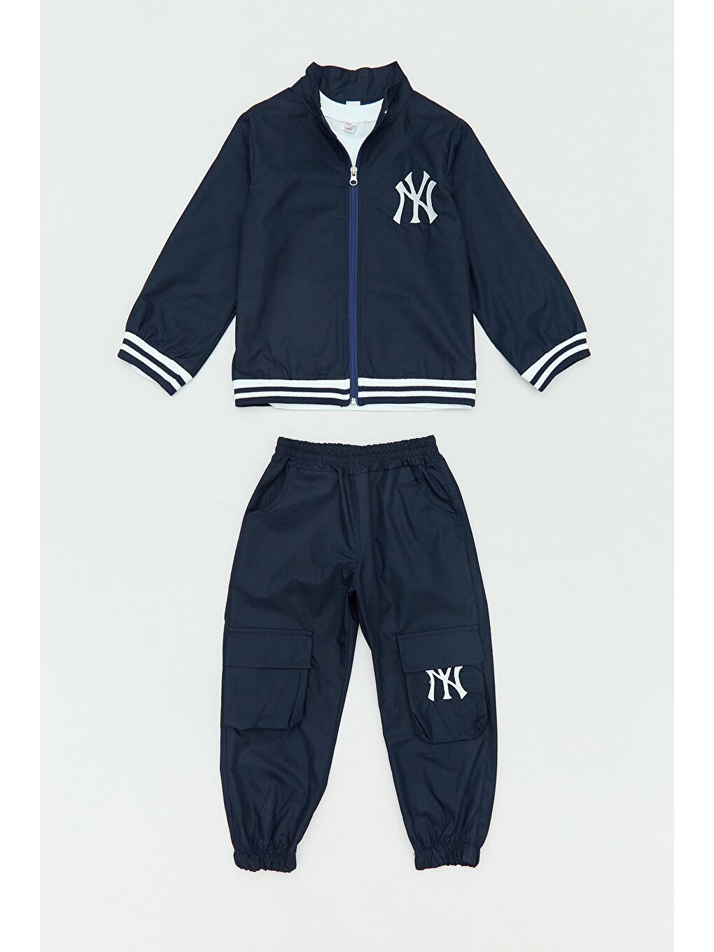 Lacivert Ny Nakışlı Paraşüt Kumaş Erkek Çocuk 3 Lü Takım-1