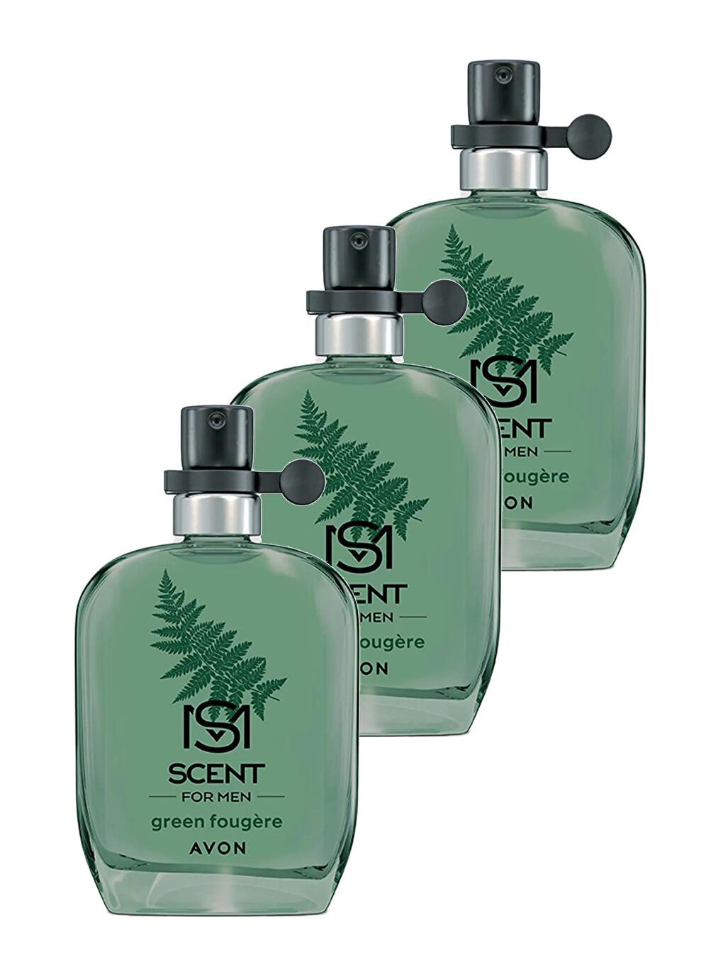 AVON Renksiz Scent Green Fougere Erkek Parfüm Edt 30 Ml. Üçlü Set