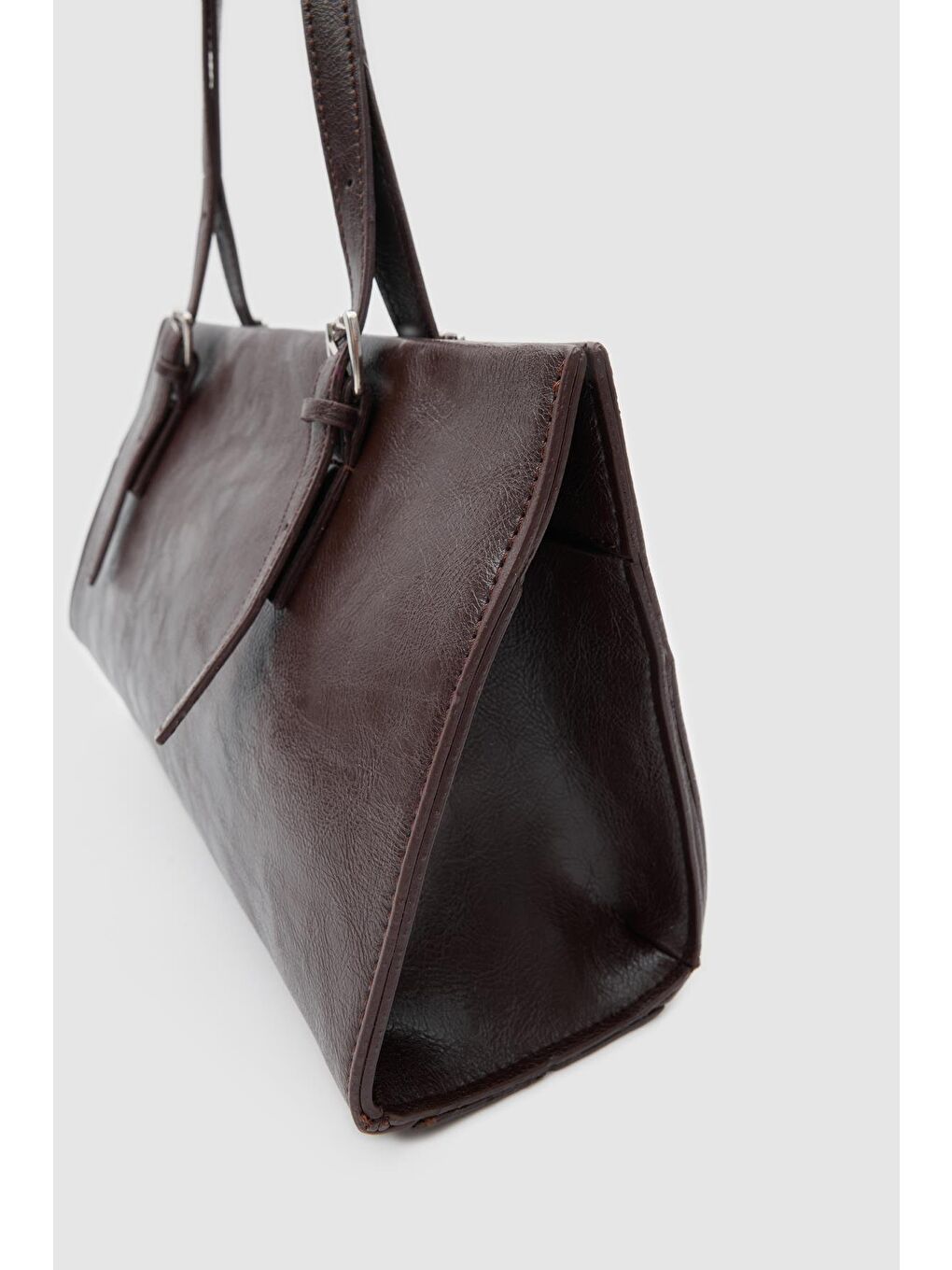 Kahverengi Andrea Deri Baget Çanta Acı Kahve-5