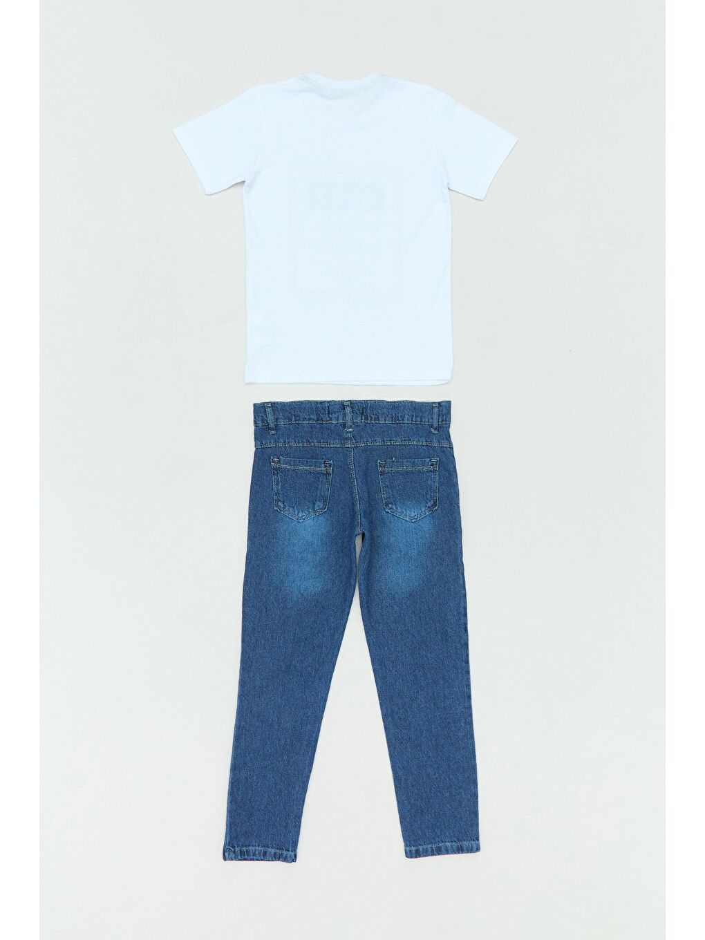 Mavi %100 Pamuk Yazı Baskılı 3 Lü Erkek Çocuk Takım-3