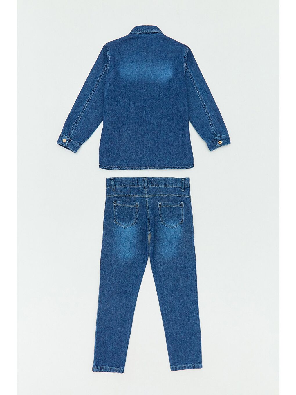 Mavi %100 Pamuk Yazı Baskılı 3 Lü Erkek Çocuk Takım-4