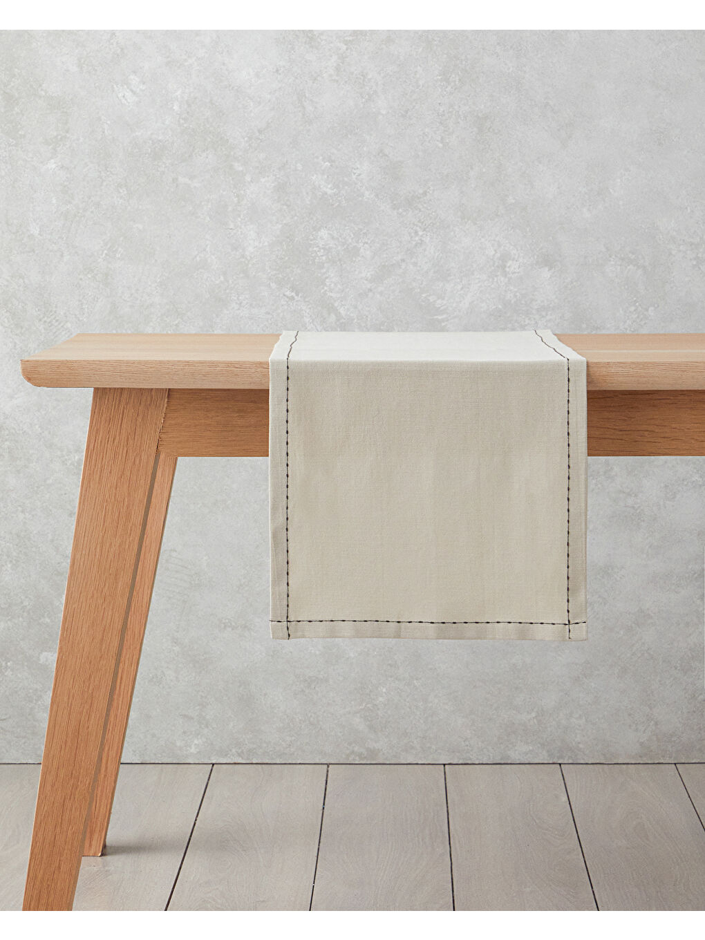 Rustic Linen Pamuk Runner 40x140 cm Bej