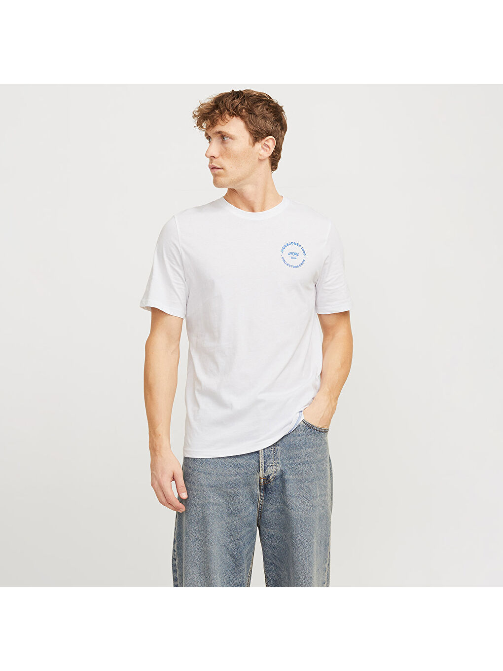 Simon Crew Neck Erkek Beyaz Yuvarlak Yaka Spor Tişört