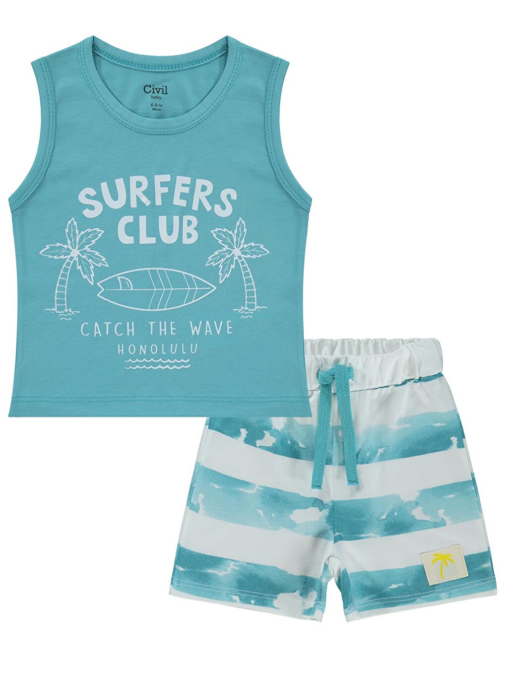 Petrol Baby Surfers Club Baskılı 6-18 Ay Takım - Yeşil