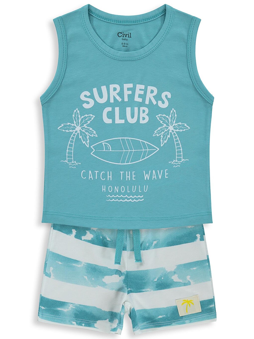Petrol Baby Surfers Club Baskılı 6-18 Ay Takım - Yeşil-3