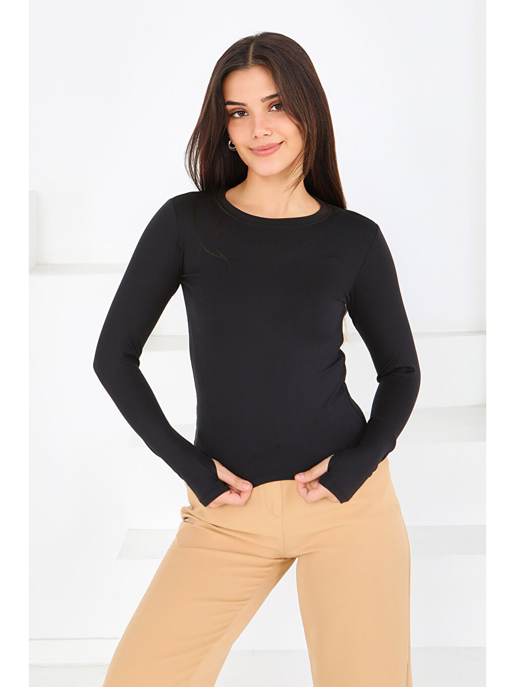 Parmak Geçmeli Modal Bady Siyah - 27800-SIYAH-1