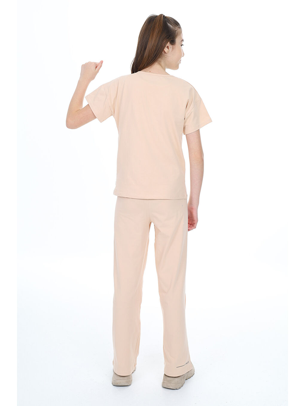 Bej Kız Çocuk Baskılı Eşofman Takım-3