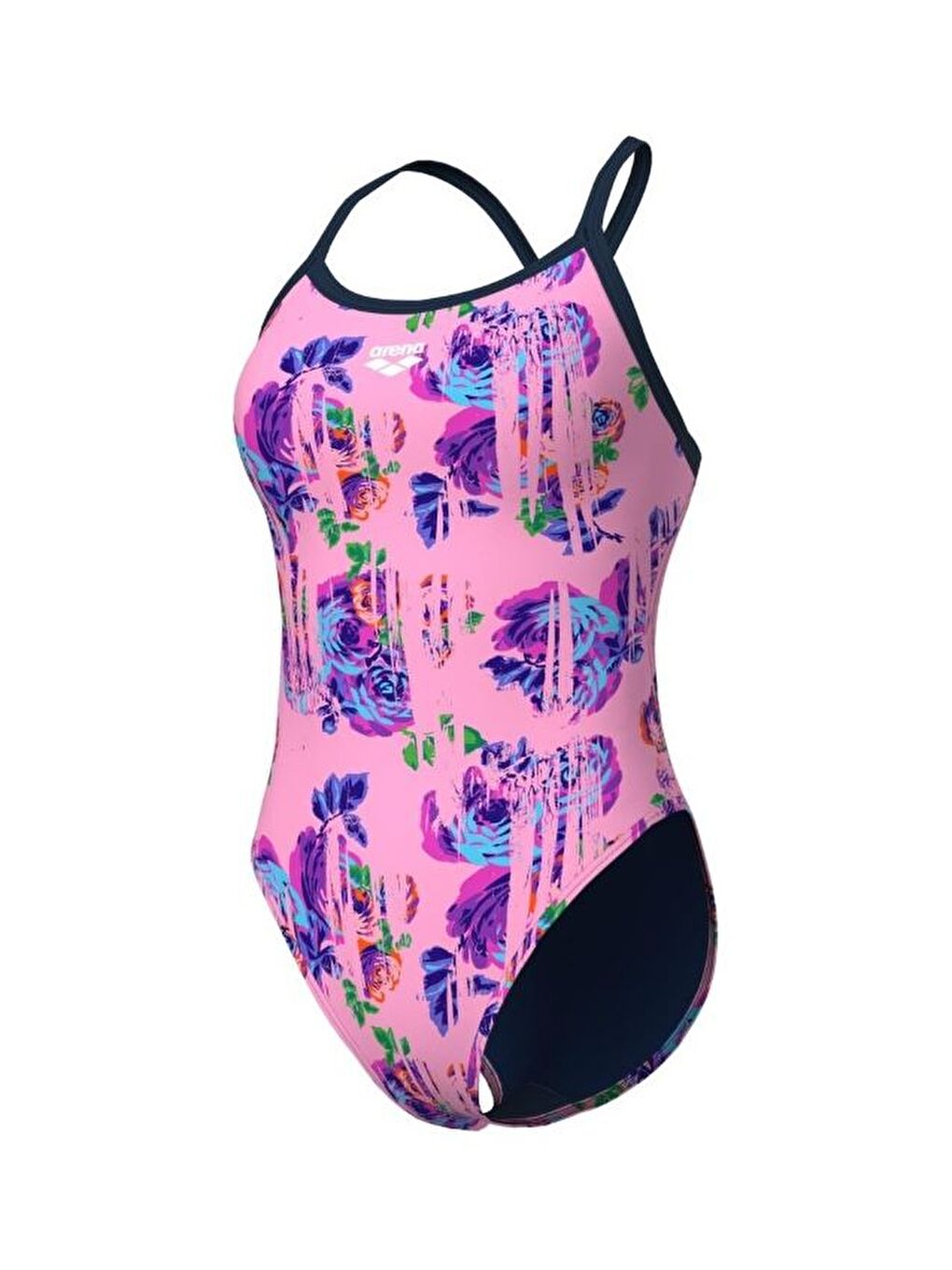 Pembe Rose Texture Kadın Yüzücü Mayosu 006641907-1