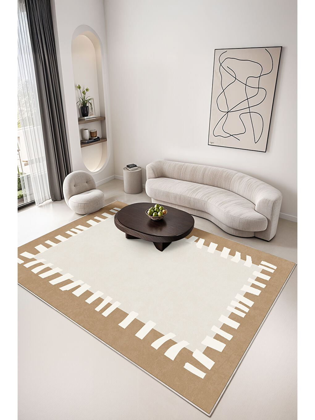 Turuncu Dekoratif Soft Modern Kaymaz Yıkanabilir Salon Halısı Mutfak Halısı Koridor Halısı Yolluk-1