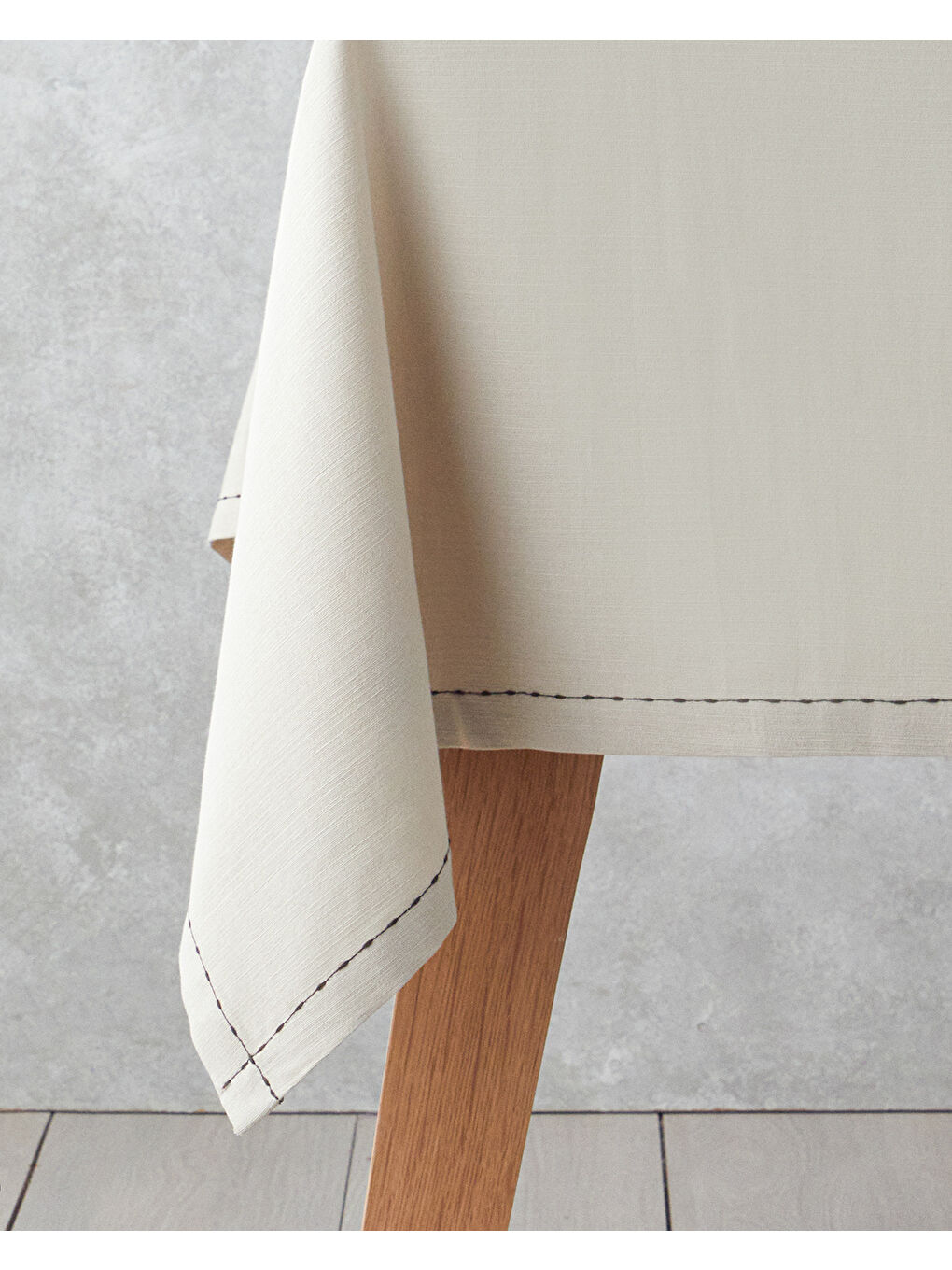 Rustic Linen Pamuk Masa Örtüsü 150x200 cm Bej-1