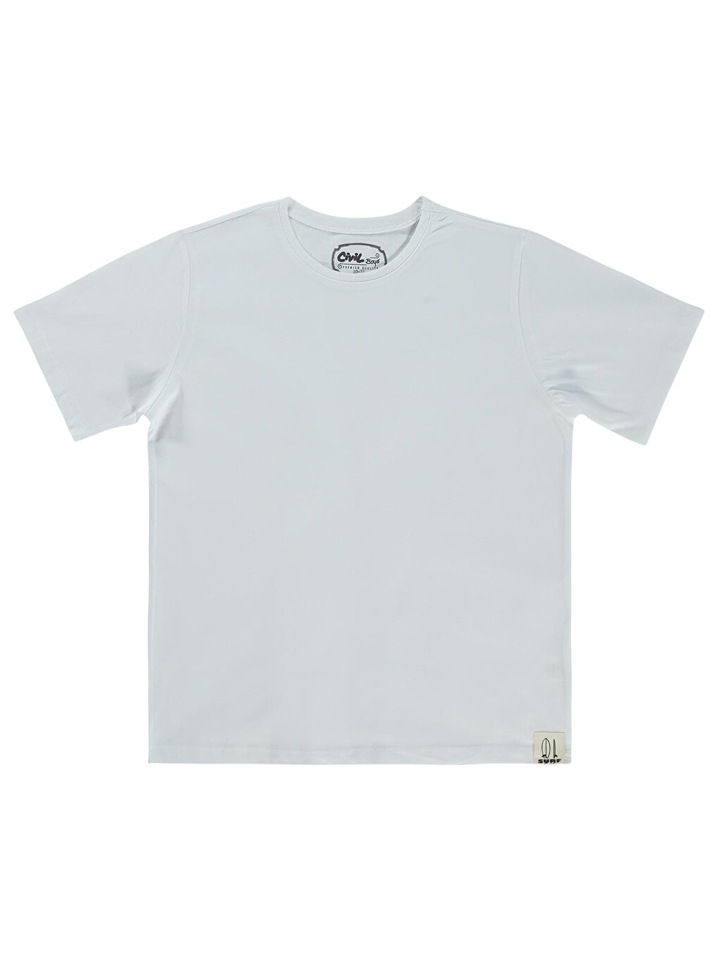 Boys Basic Surf Etiketli 10-13 Yaş Tişört - Beyaz