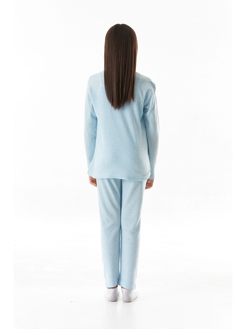 Mavi Love Baskılı Kız Çocuk Pijama Takımı-3