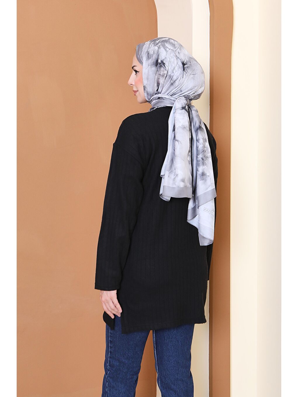 İnterlok Yırtmaçlı Tunik Siyah - 27803-SIYAH-3