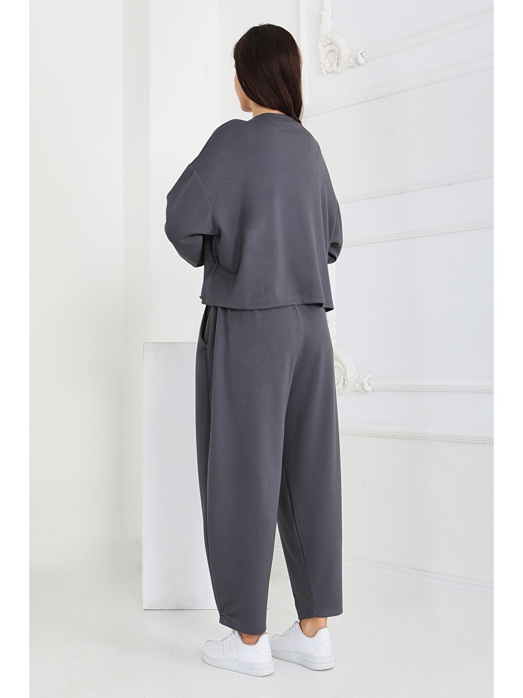 Gri Şalvarlı Modal İkili Takım Füme - 27869-FUME-3
