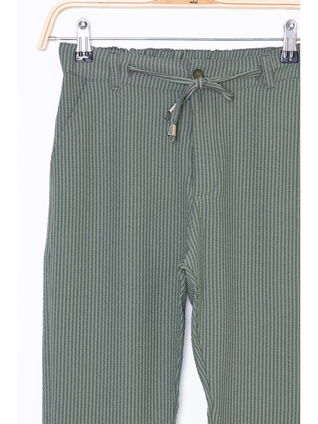 Wikiland Yeşil Beli Bağcıklı Duble Paça Erkek Çocuk Jogger Pantolon 20071 - 1