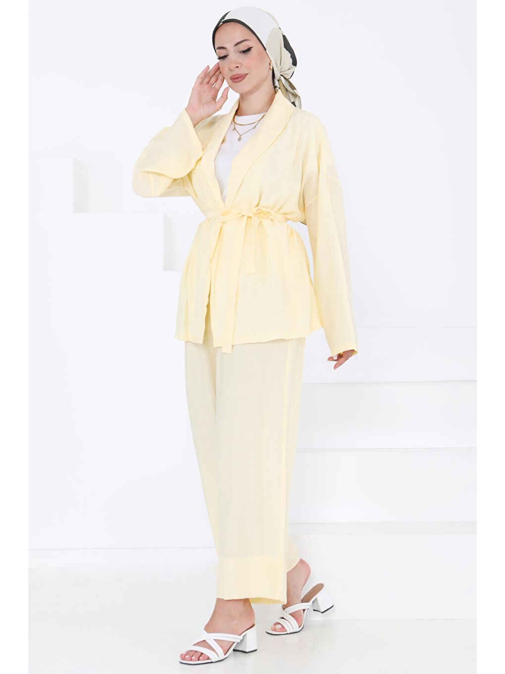 Sarı KİMONO TAKIM Sari - 27357-SARI-2