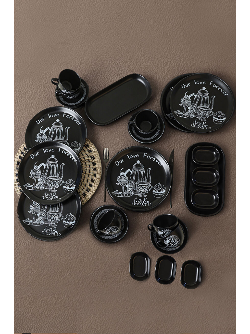 Karışık Tea & Desert Çeyiz Seti 26 Parça 6 kişilik-6
