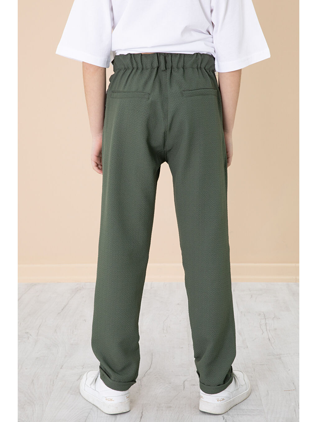 Wikiland Yeşil Duble Paça Erkek Çocuk Jogger Kumaş Pantolon 20058 - 3