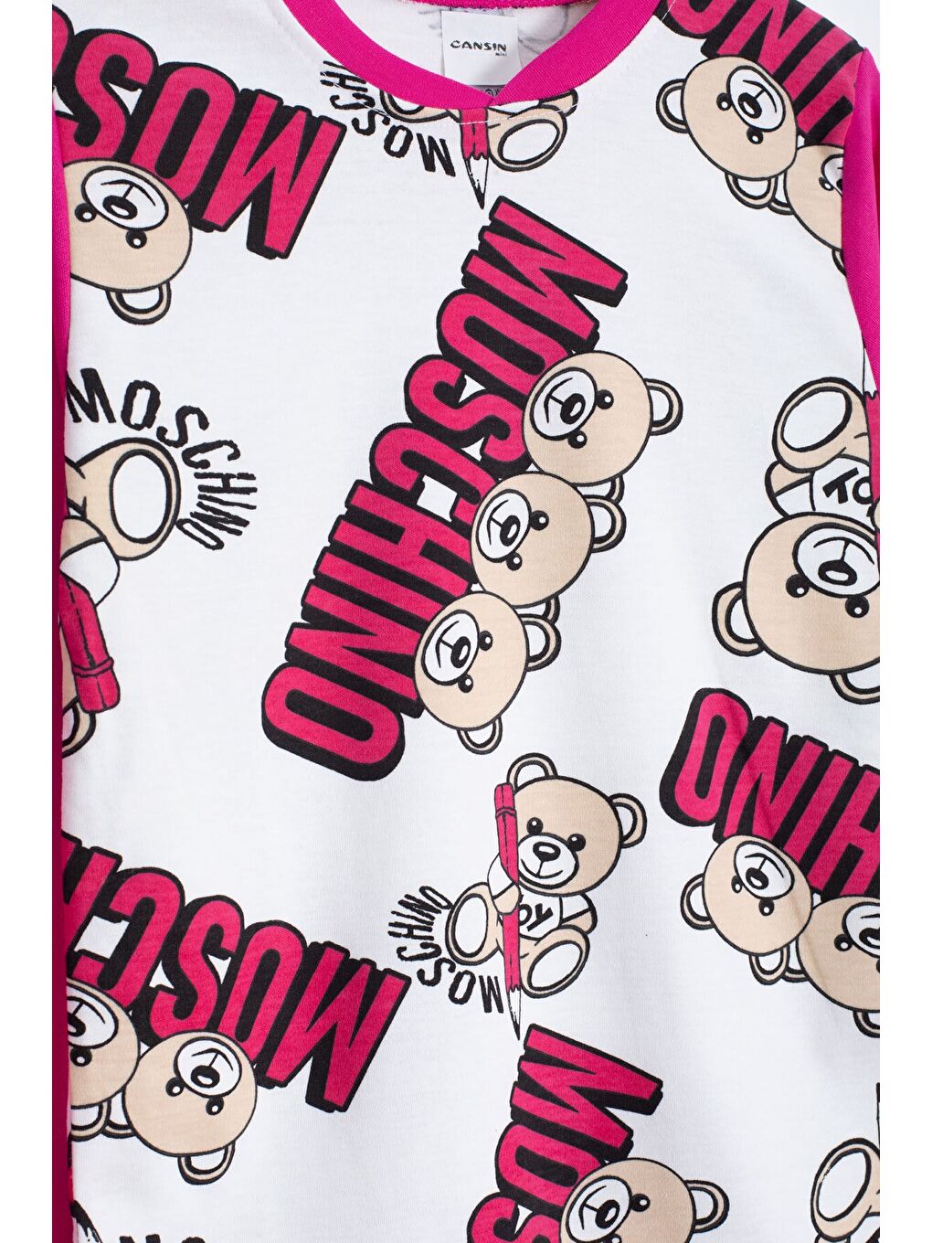 Pembe Ayıcık Baskılı Kız Çocuk Pijama Takımı 22769-1