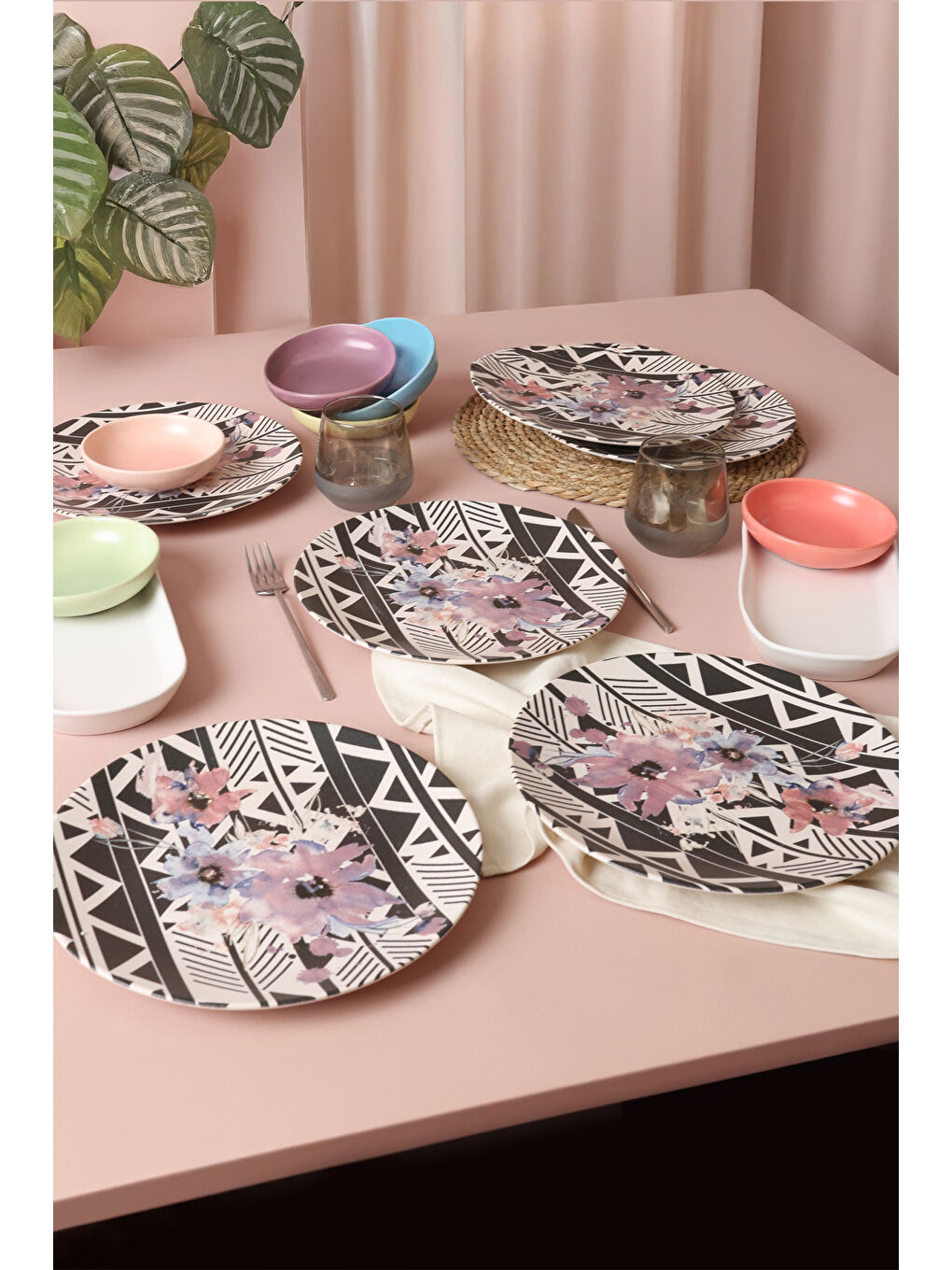 Karışık Leylak Çeyiz Seti 14 Parça 6 kişilik-1