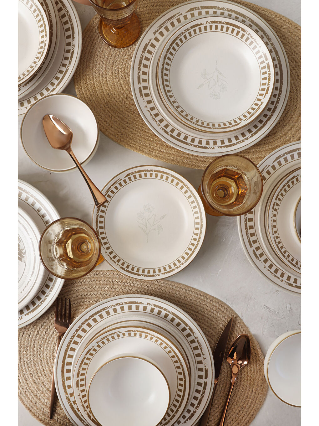 Karışık Brown Leaf Yemek Takımı 24 Parça 6 Kişilik-5