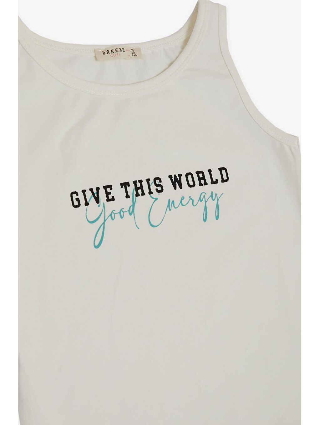 Turkuaz Kız Çocuk 3 lü Taytlı Takım Fitilli Fermuarlı Yazı Baskılı Su Yeşili (9-14 Yaş)-6