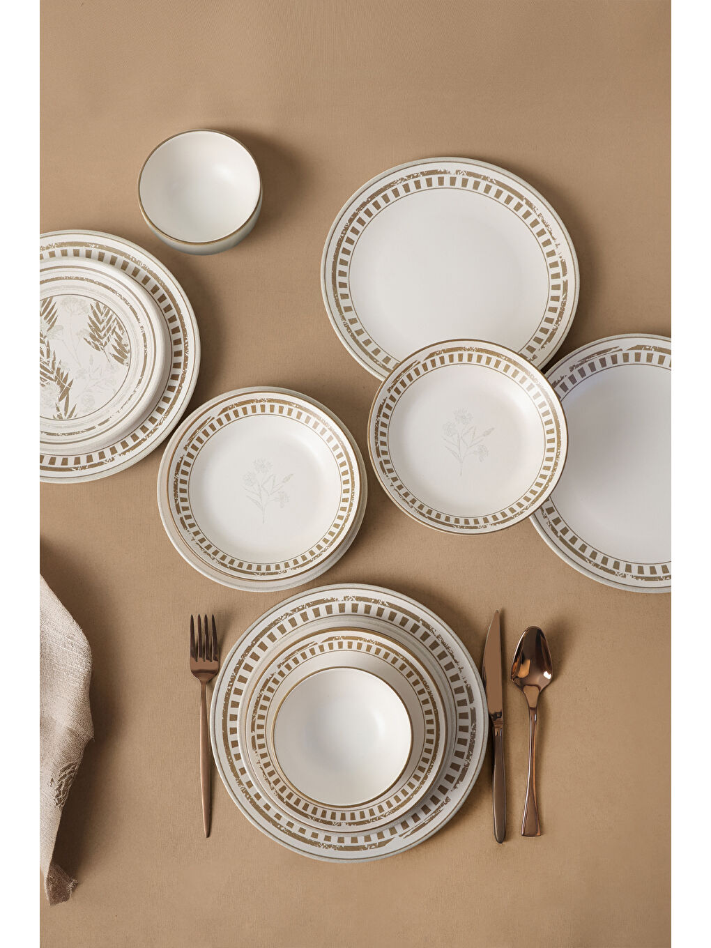 Karışık Brown Leaf Yemek Takımı 24 Parça 6 Kişilik-6