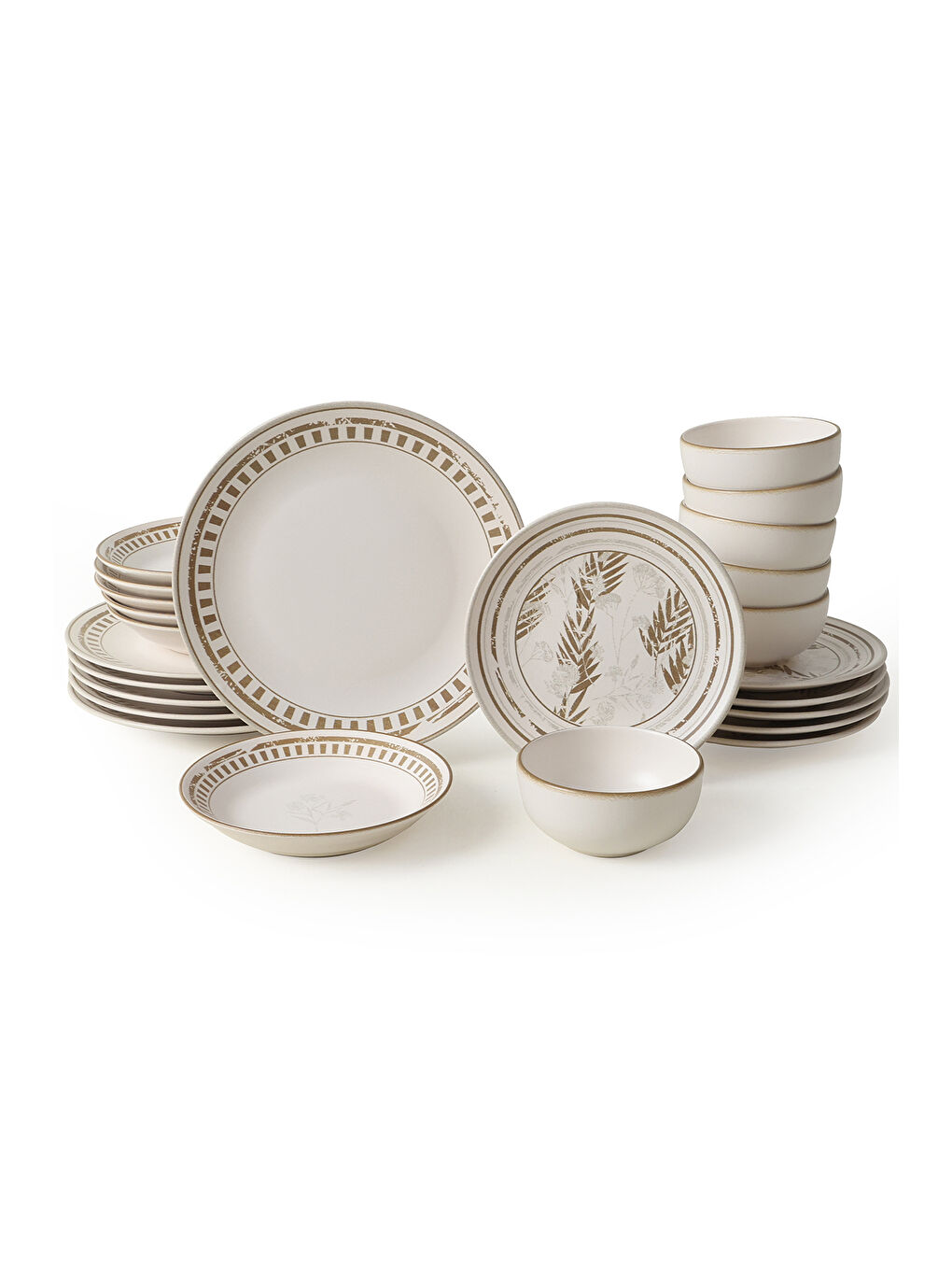 Karışık Brown Leaf Yemek Takımı 24 Parça 6 Kişilik-7