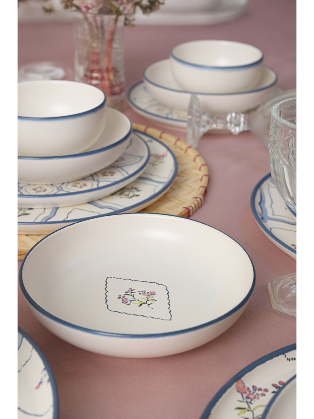 Karışık Floral Waves Yemek Takımı 24 Parça 6 Kişilik-5