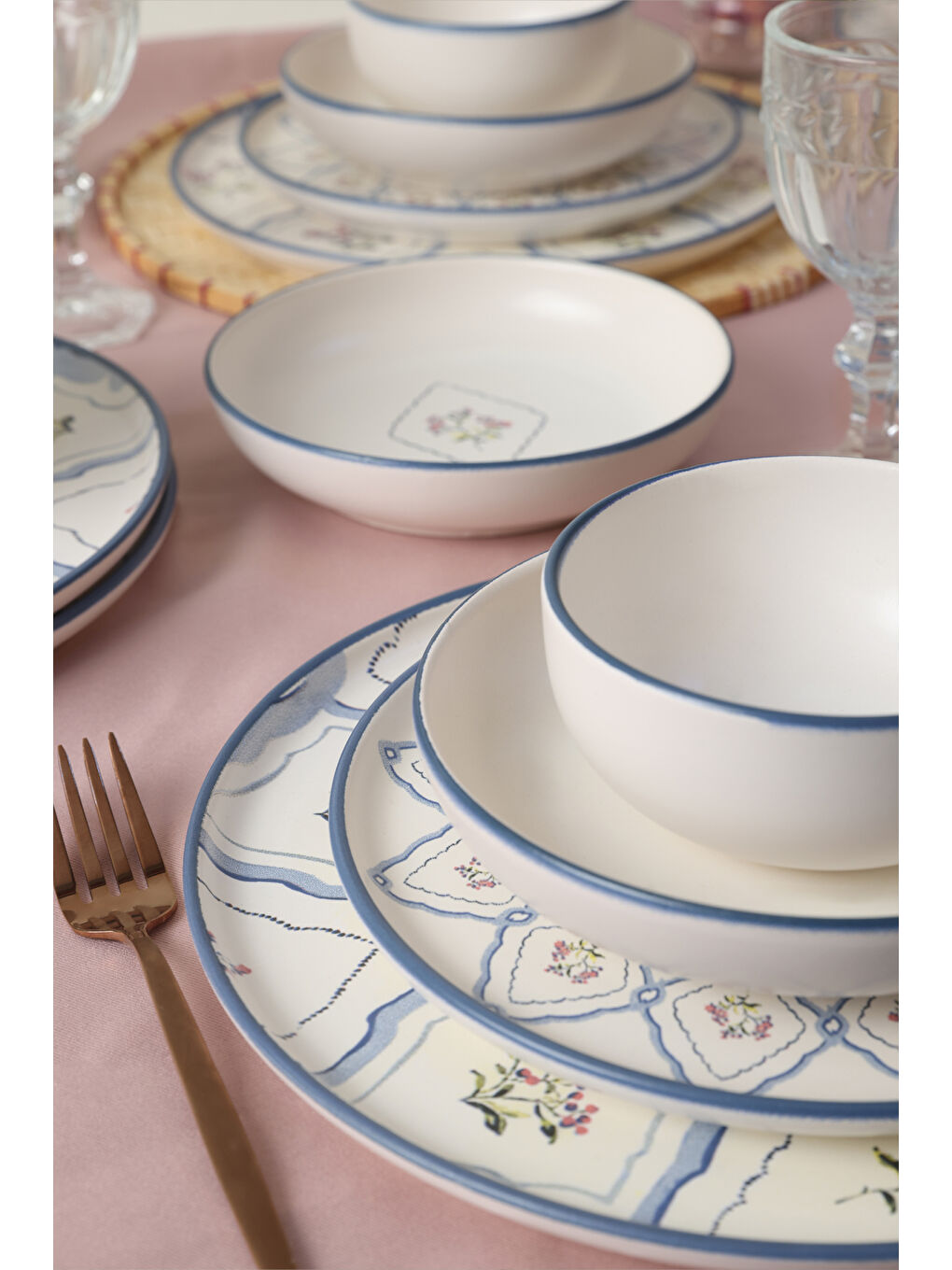 Karışık Floral Waves Yemek Takımı 24 Parça 6 Kişilik-6