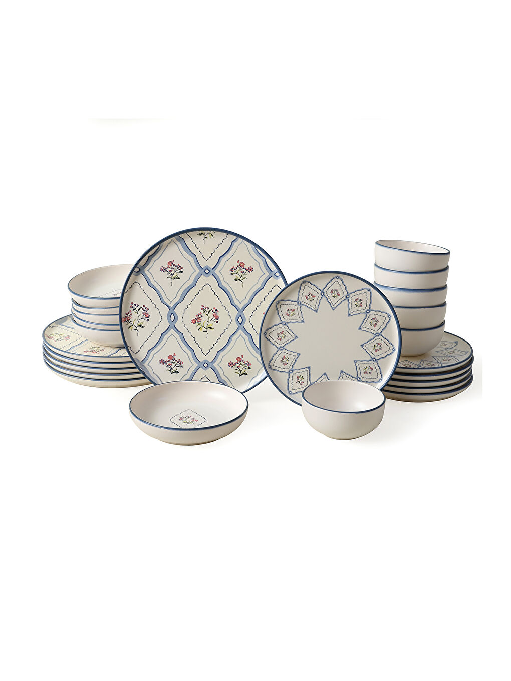Karışık Floral Waves Yemek Takımı 24 Parça 6 Kişilik-7