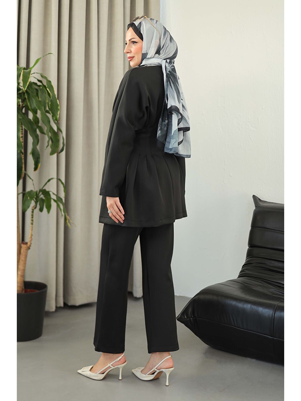 Önden Bağlamalı Sucuba İkili Takım Siyah - 27828-SIYAH-6
