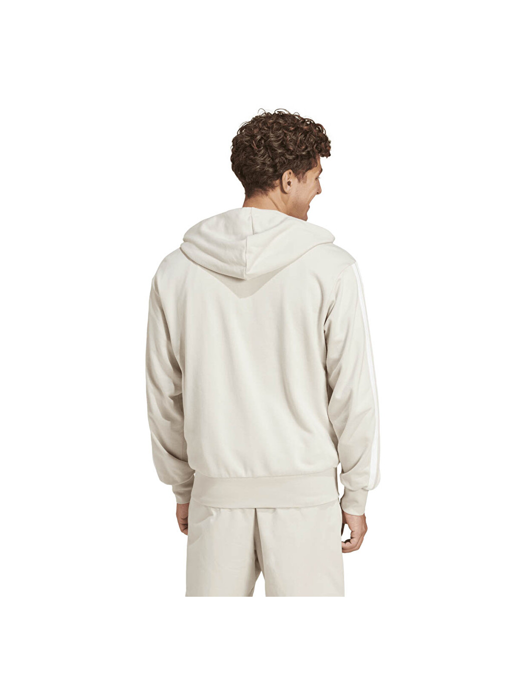 3s Ft Fz Bej Kapüşonlu Erkek Fermuarlı Sweatshirt Hırka-4