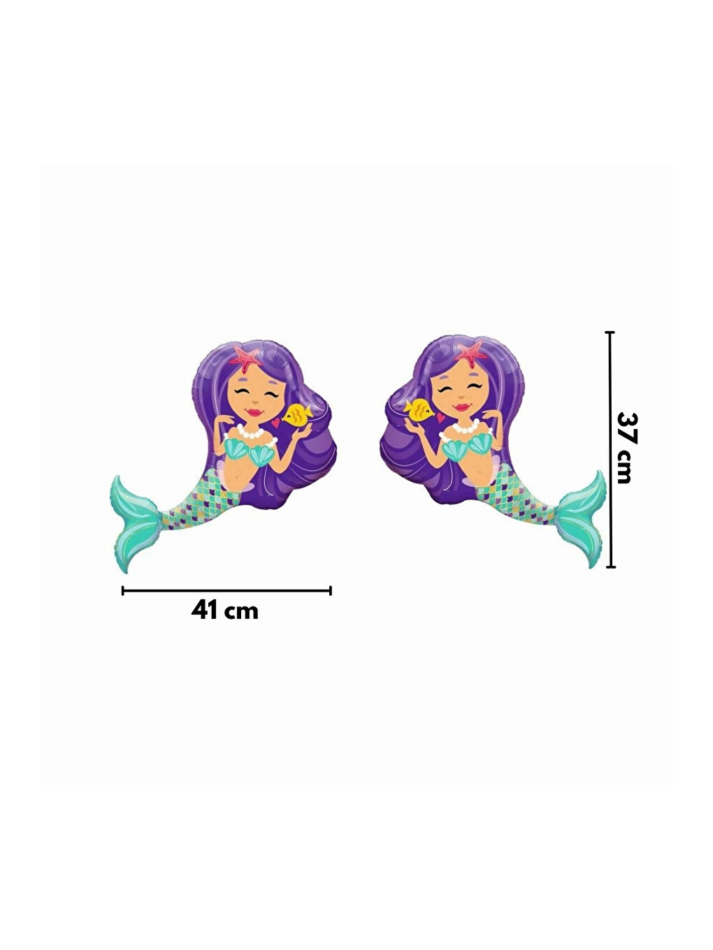 Lila İkili Deniz Kızı Figür Parti Balonu-2