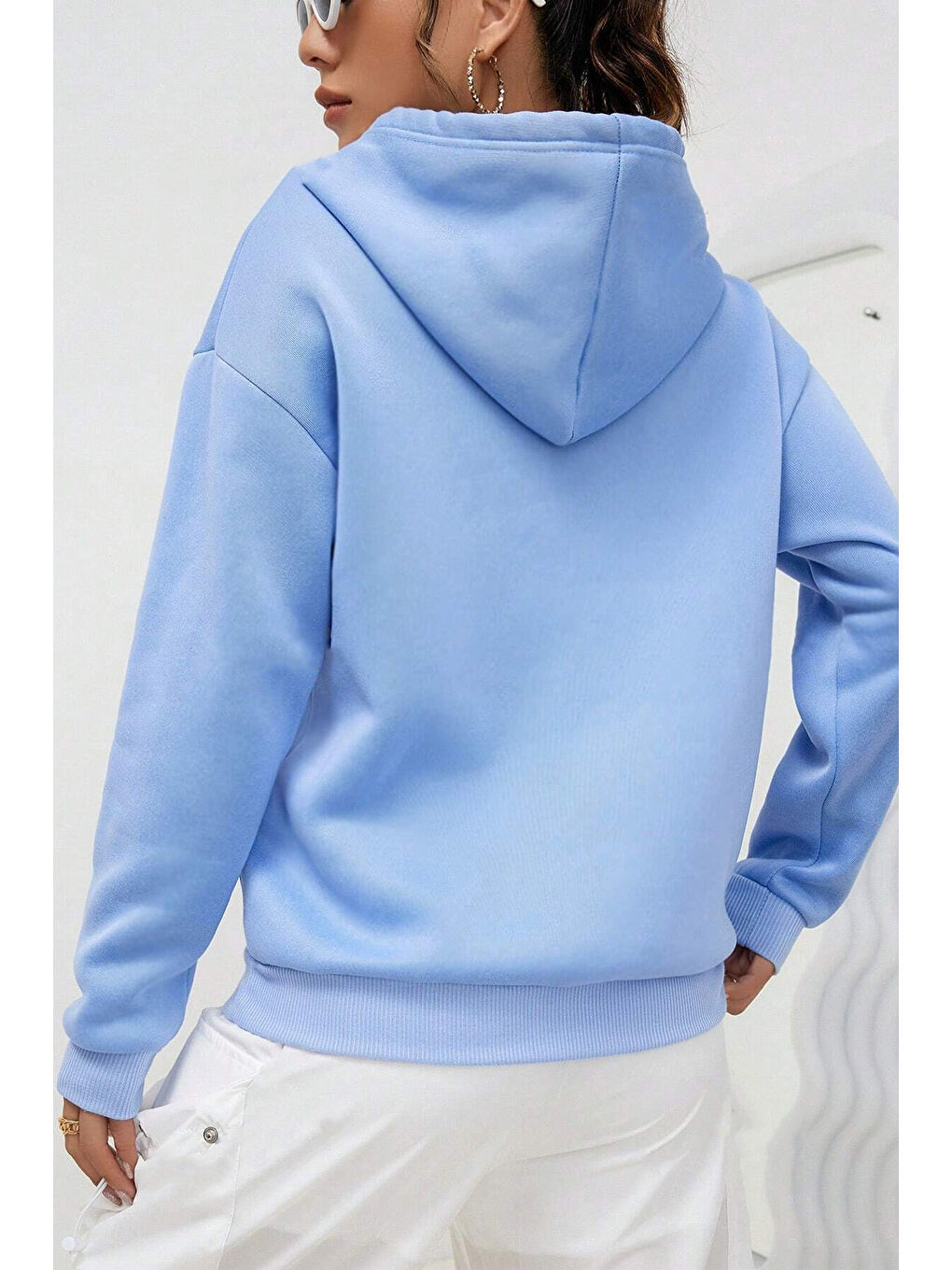 uyguntarz Bebek Mavisi Dreamer Baskılı Oversize Sweatshirt - 1