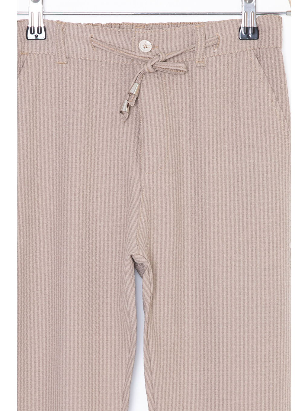 Wikiland Kahverengi Kahve Beli Bağcıklı Duble Paça Erkek Çocuk Jogger Pantolon 20042 - 1