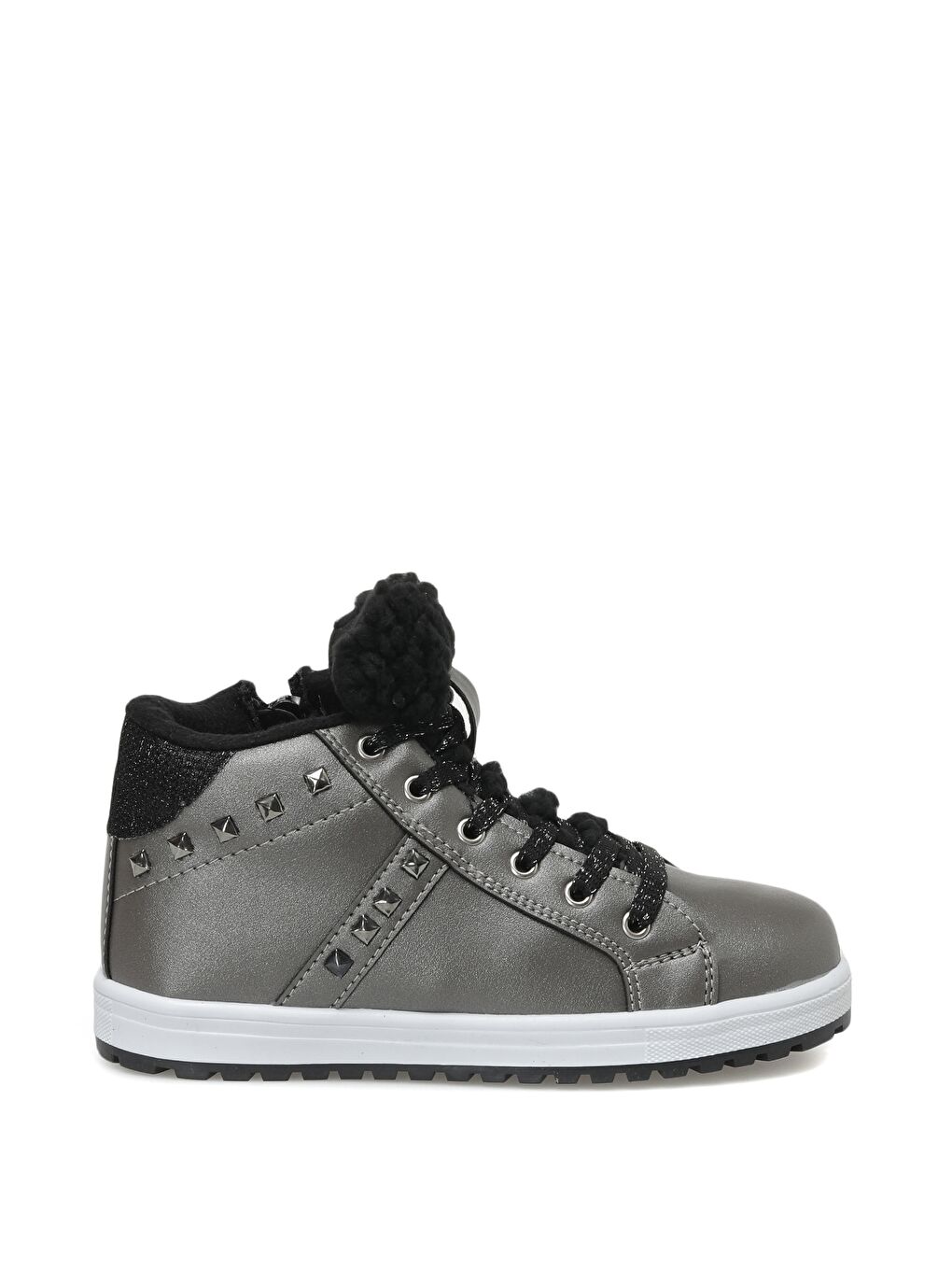 Seventeen Gri PELLİ.F 2PR Gümüş Kız Çocuk High Sneaker