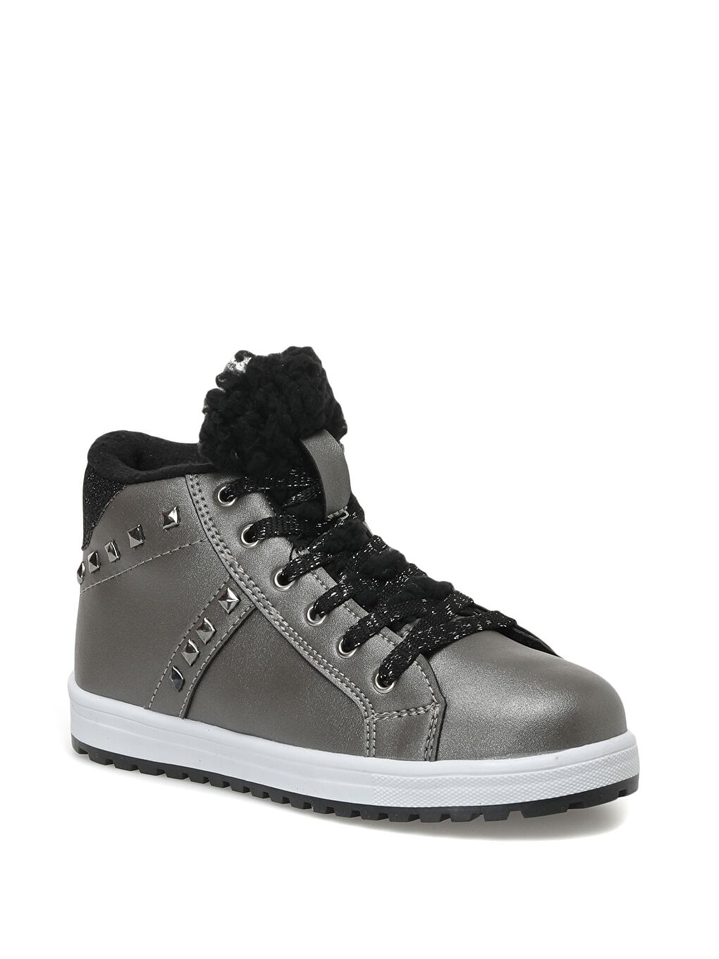 Seventeen Gri PELLİ.F 2PR Gümüş Kız Çocuk High Sneaker - 1