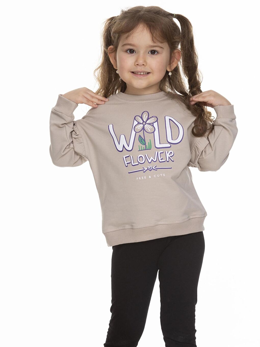 Myhanne Bej Wild Flower Baskılı Sweat 6904 - 3