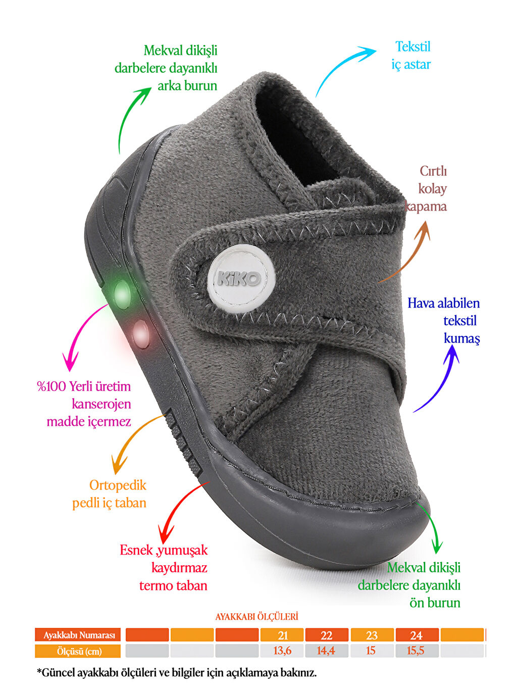 Gri Petri Günlük Işıklı Kız Bebek Ev Okul Kreş Panduf-1