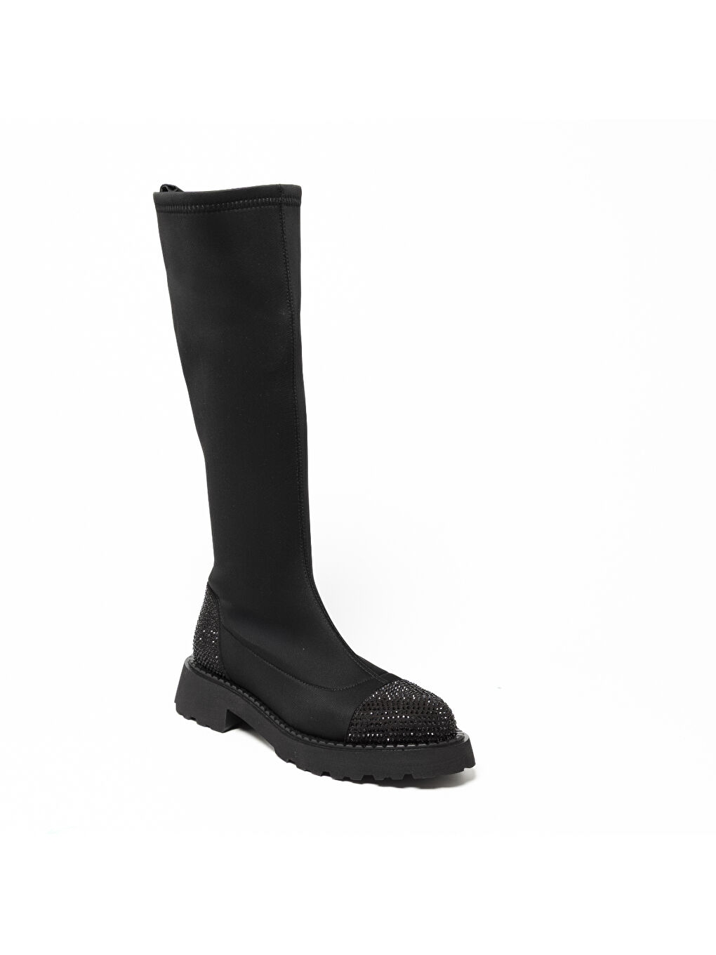 Kadın Çizme GTN-24573 Siyah Strec-Siyah Taş-1