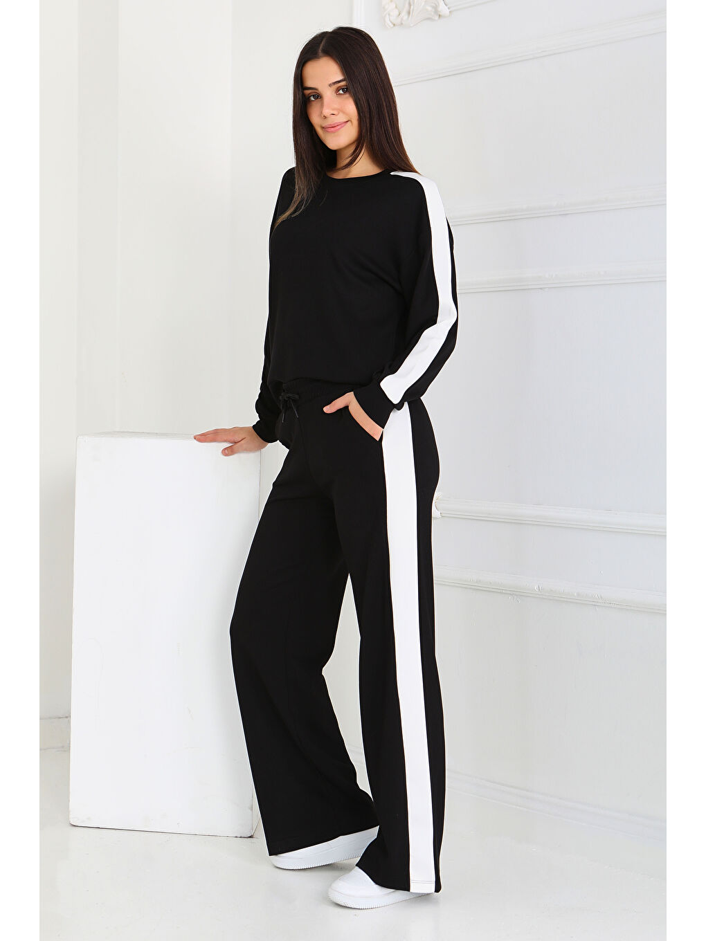 Garnili Modal İkili Takım Siyah - 27870-SIYAH