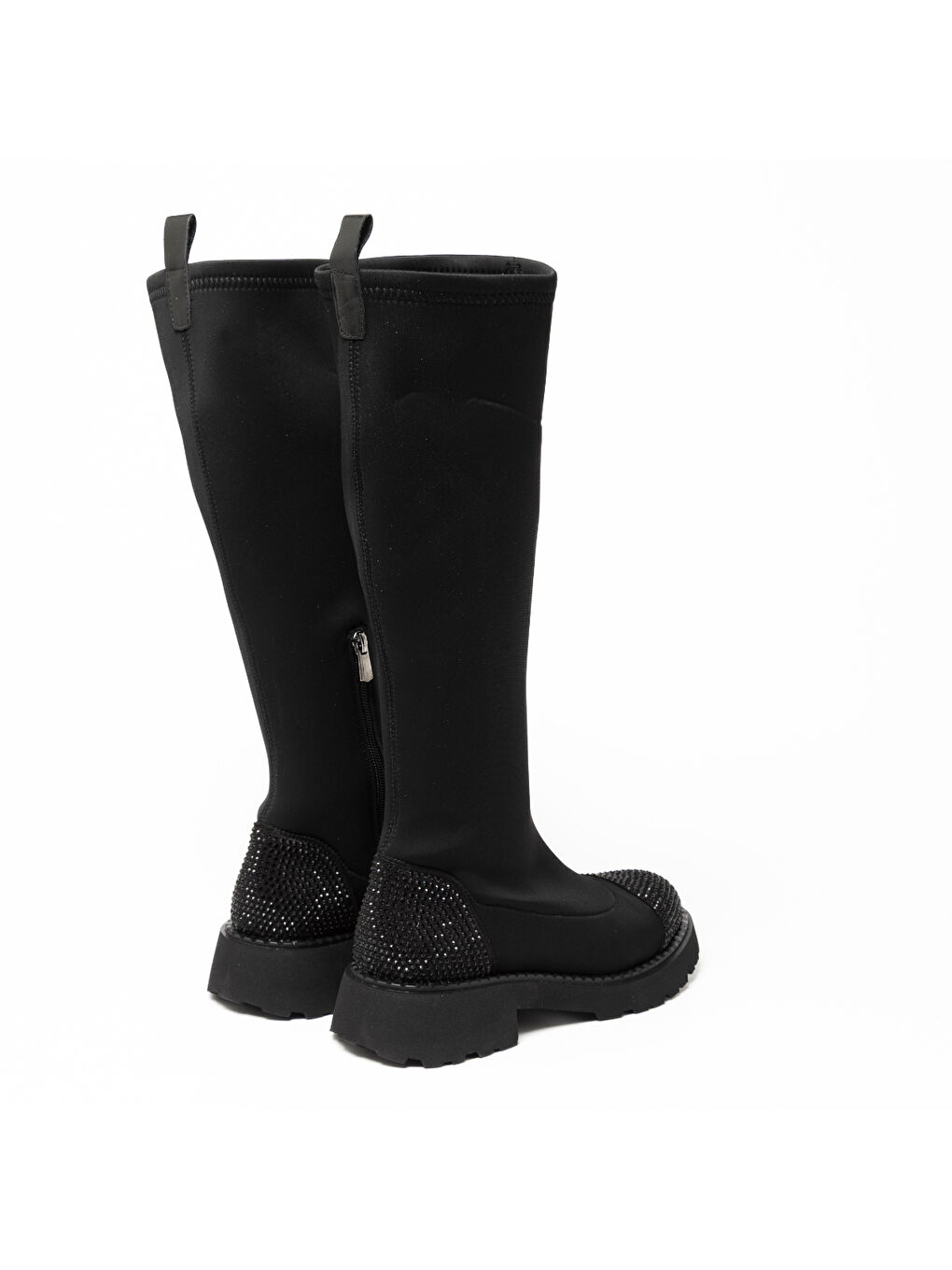Kadın Çizme GTN-24573 Siyah Strec-Siyah Taş-3