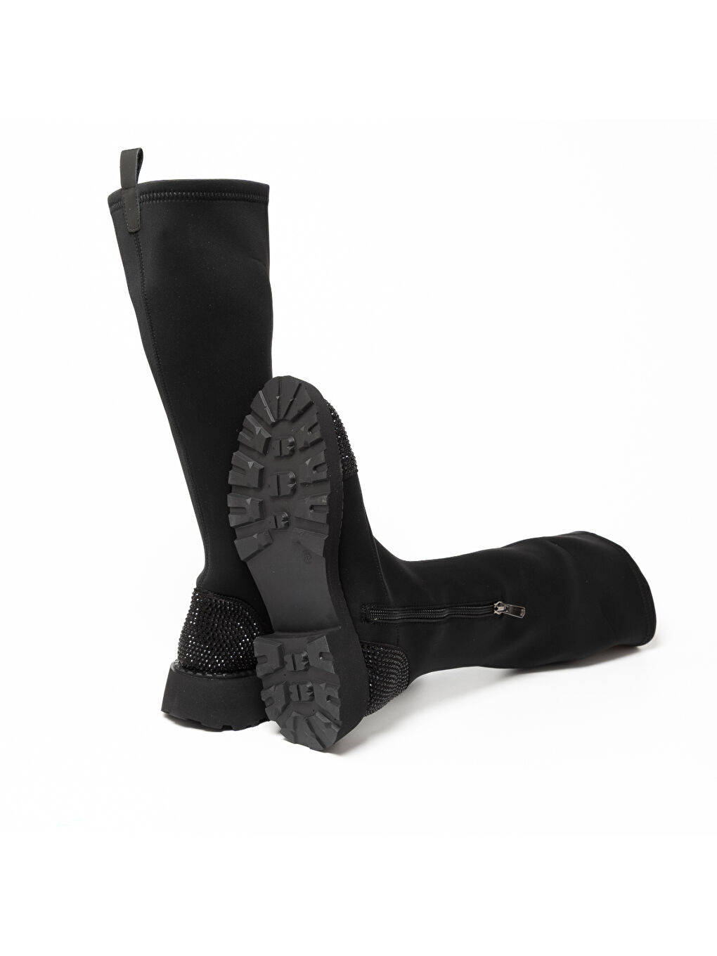 Kadın Çizme GTN-24573 Siyah Strec-Siyah Taş-4