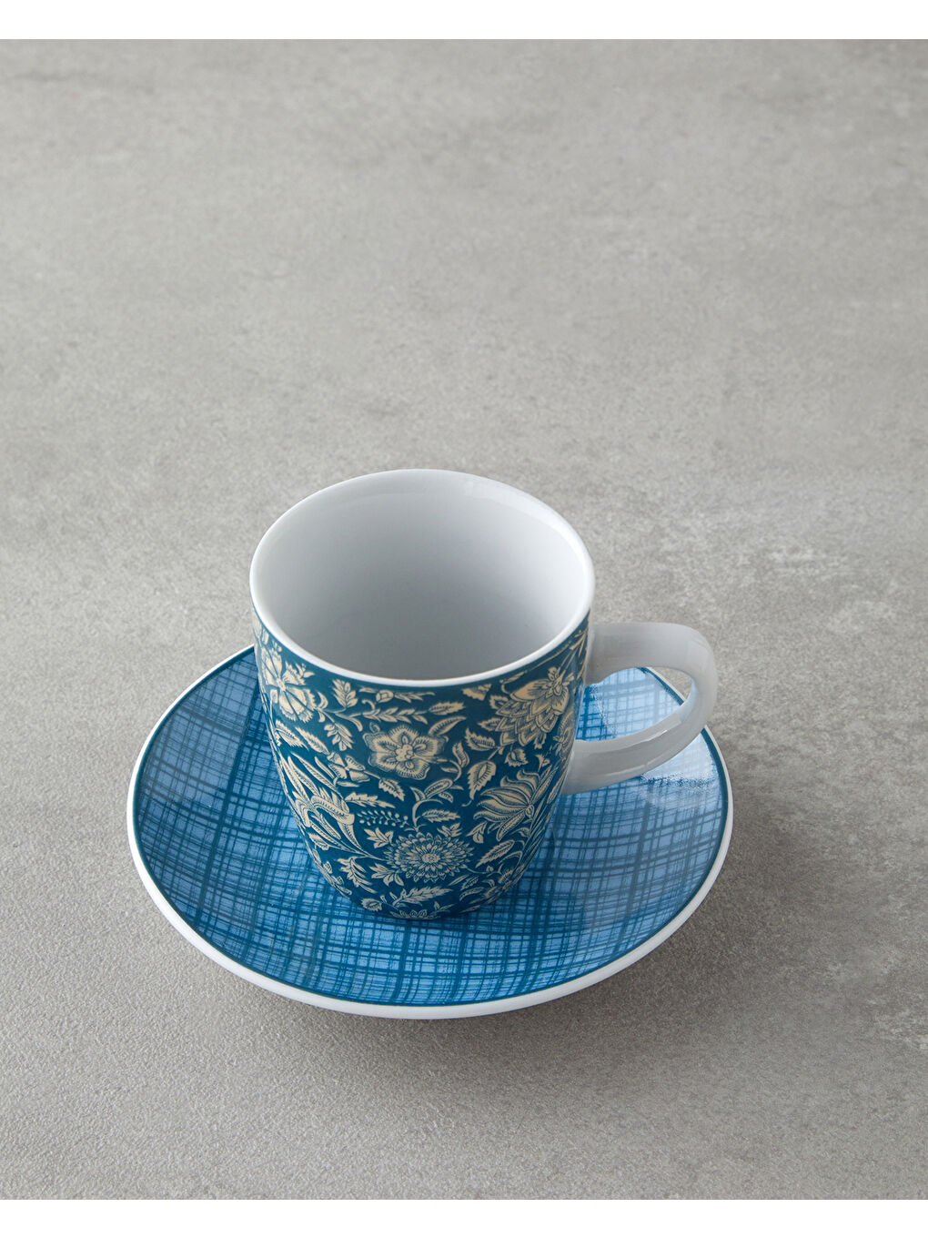 Ember Porselen 4 Parça 2 Kişilik Kahve Fincan Takımı 80 ml Turkuaz-2