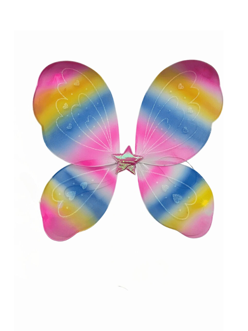 Karışık Çok Renkli Temalı Kelebek Kanat Asa ve Taç Set-1