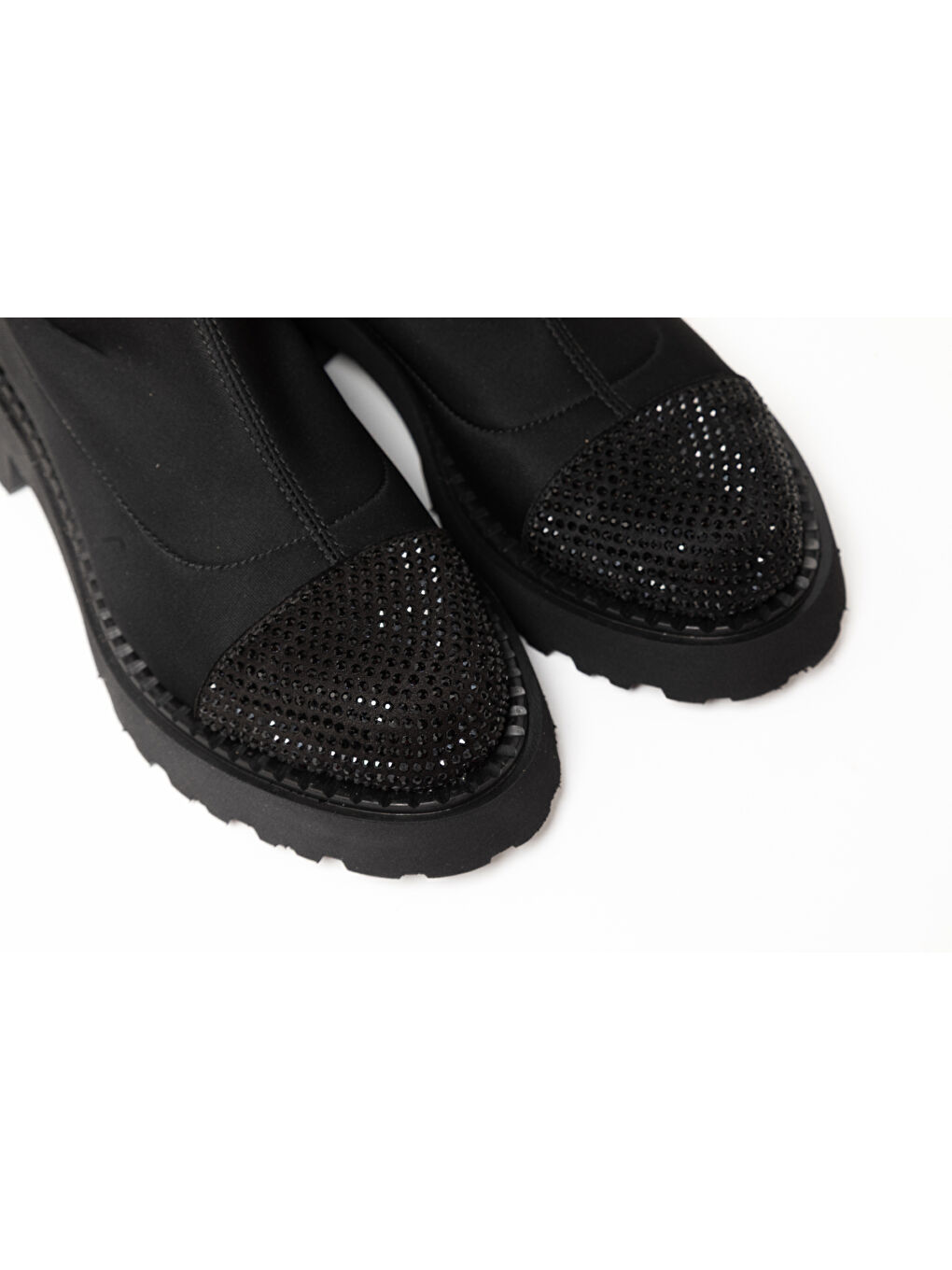 Kadın Çizme GTN-24573 Siyah Strec-Siyah Taş-7